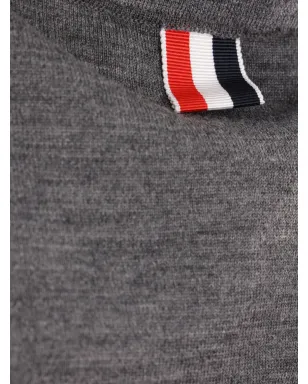 Thom Browne 半袖 ヴァージンウール ポロシャツ - グレー - サムネイル4