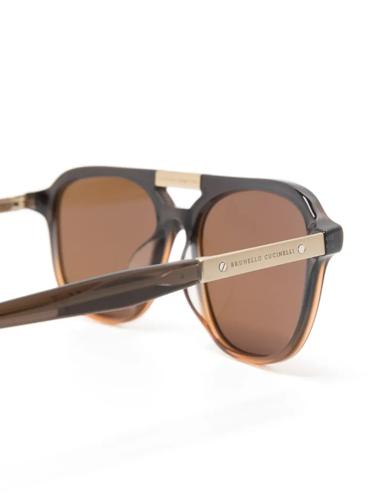 Brunello Cucinelli BC4001S パイロットフレーム サングラス - ブラウン - 画像3