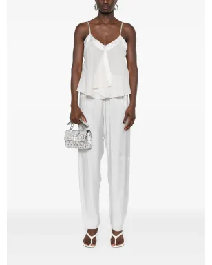 Emporio Armani フリル付きシアサッカートップス グレー - サムネイル2