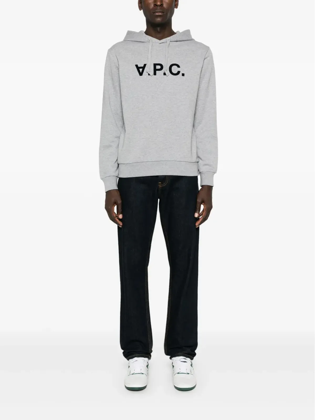 A.P.C. フロックドロゴ コットン パーカー グレー - 画像2
