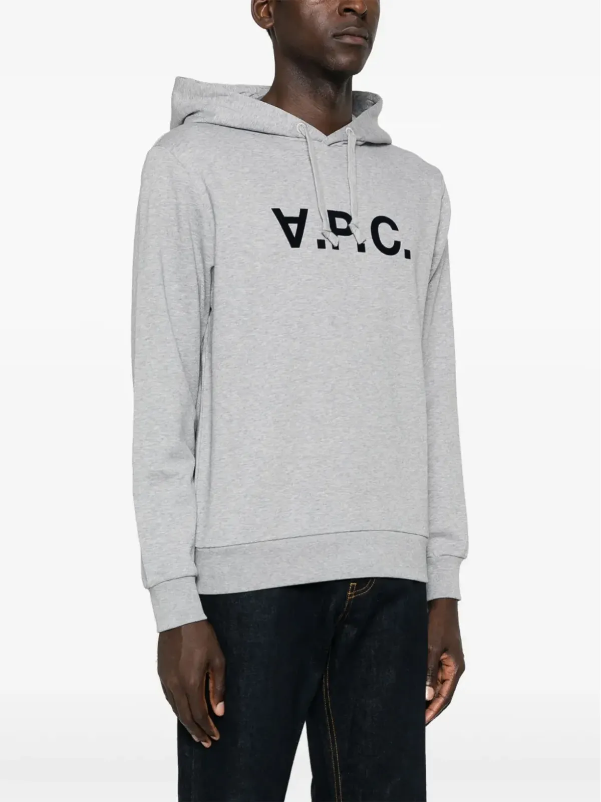 A.P.C. フロックドロゴ コットン パーカー グレー - 画像3