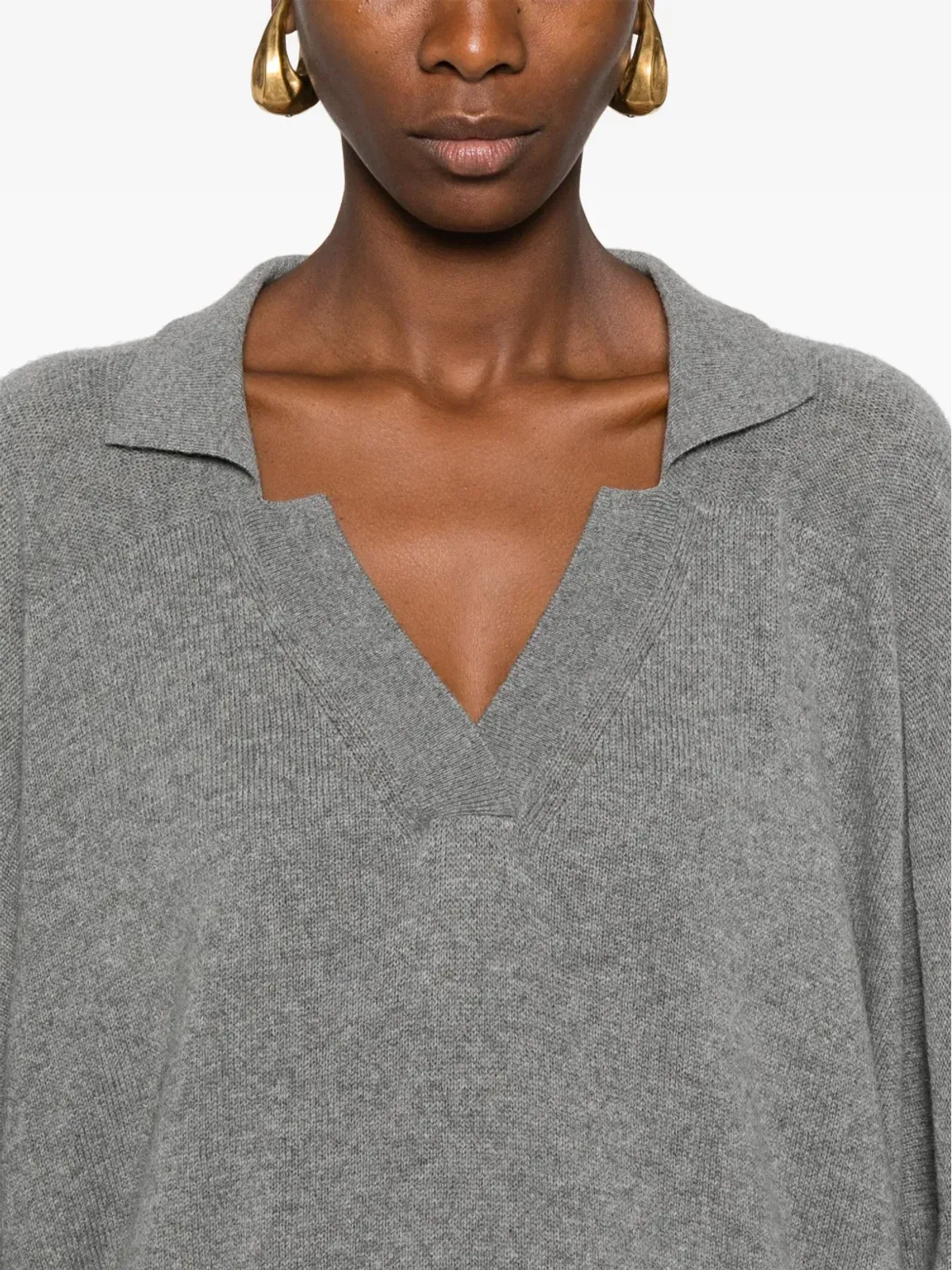 Stella McCartney メランジポロセーター グレー - 画像5