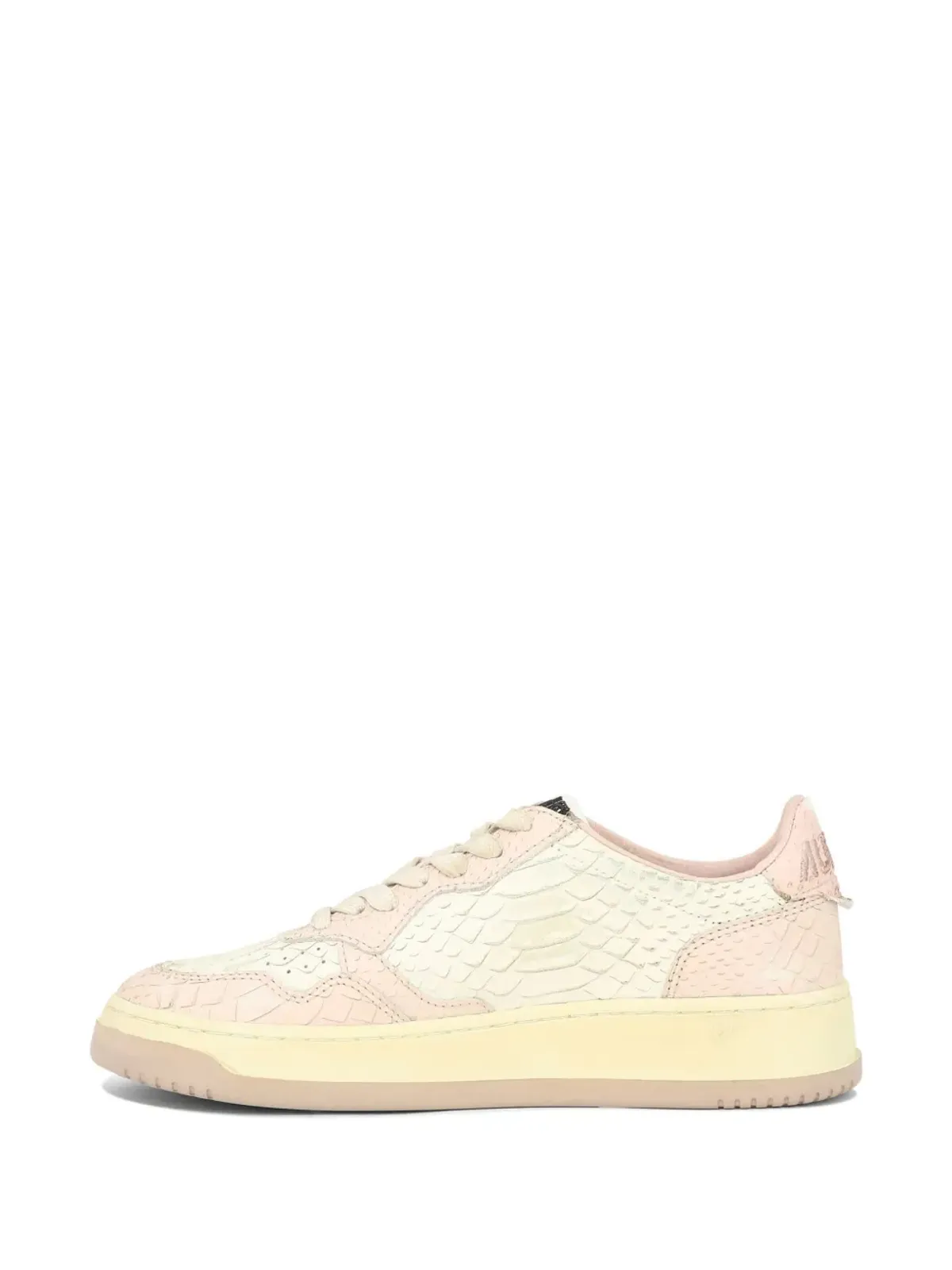 Autry メダリスト スネークスキン風レザースニーカー ピンク - 画像3