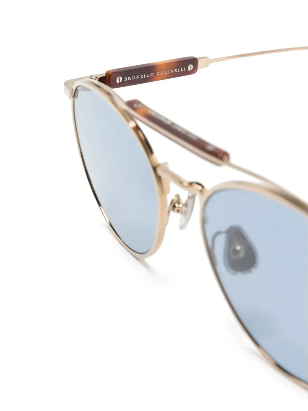 Brunello Cucinelli メタリック丸型フレーム サングラス - シルバー - 画像3