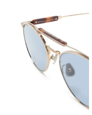 Brunello Cucinelli メタリック丸型フレーム サングラス - シルバー - サムネイル3