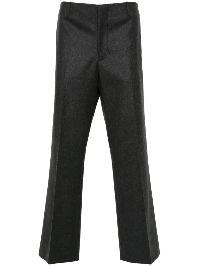Prada Prada フランネルウール ストレートレッグパンツ グレーの商品画像