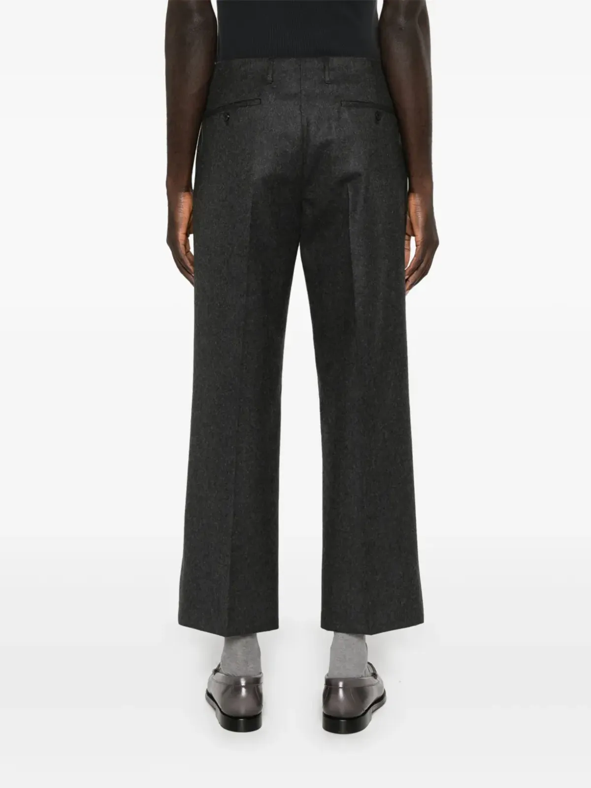 Prada フランネルウール ストレートレッグパンツ グレー - 画像4
