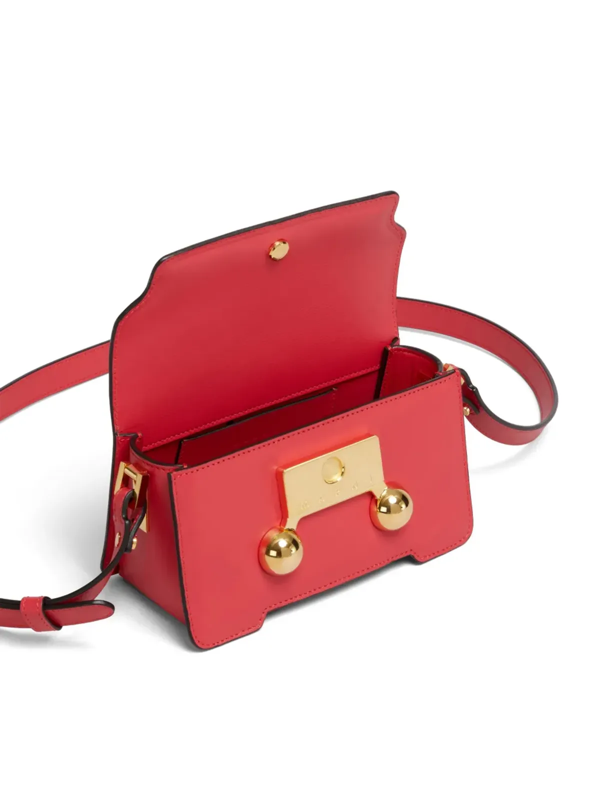 Marni ミニ Trunkaroo レザー ショルダーバッグ - オレンジ - 画像4