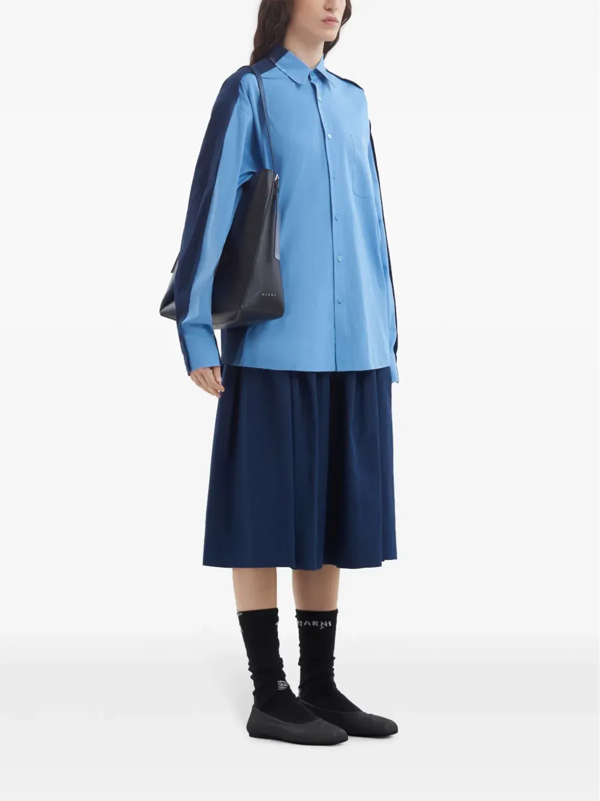 Marni パネルド コットン シャツ - 画像2