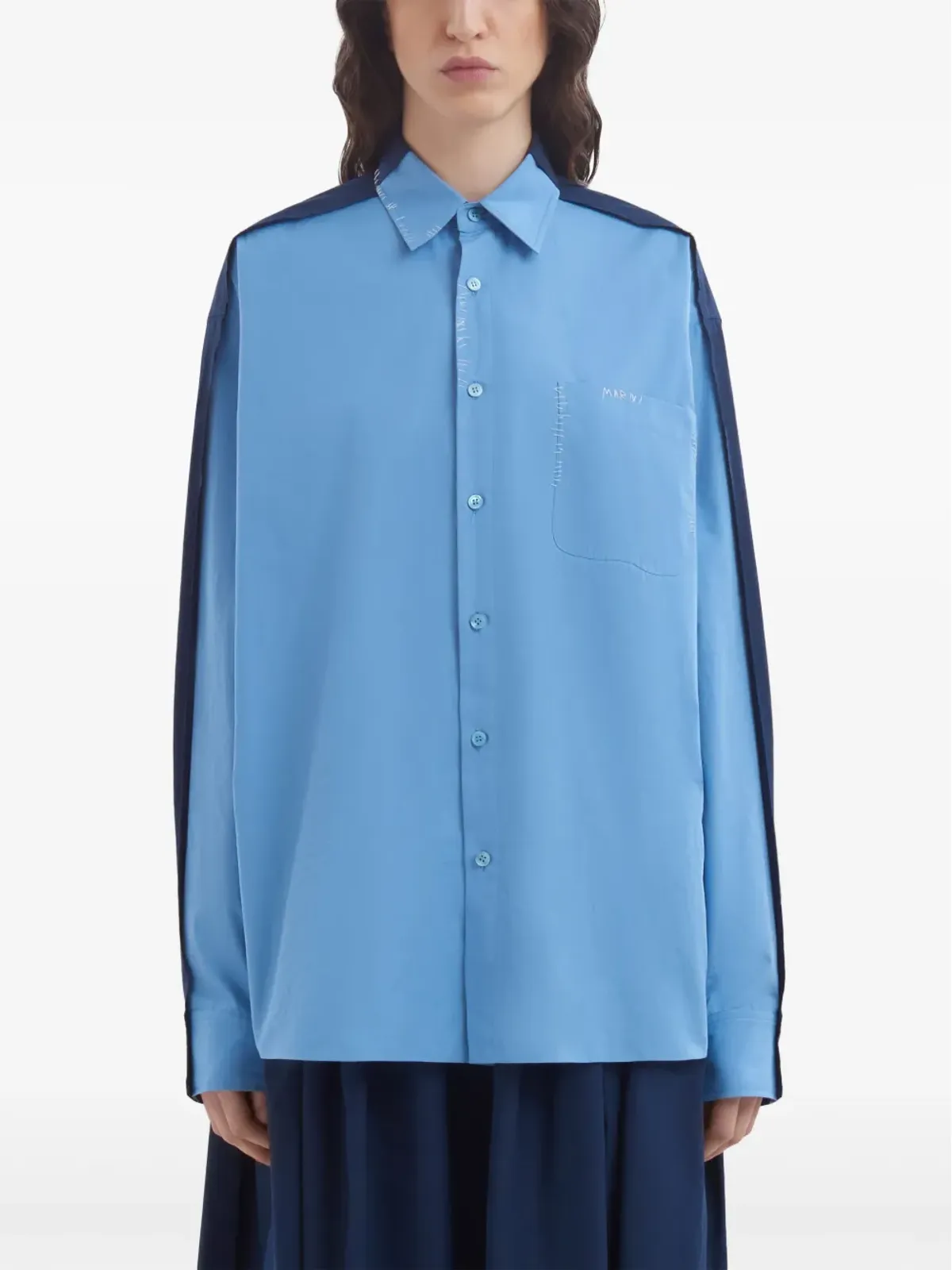 Marni パネルド コットン シャツ - 画像3