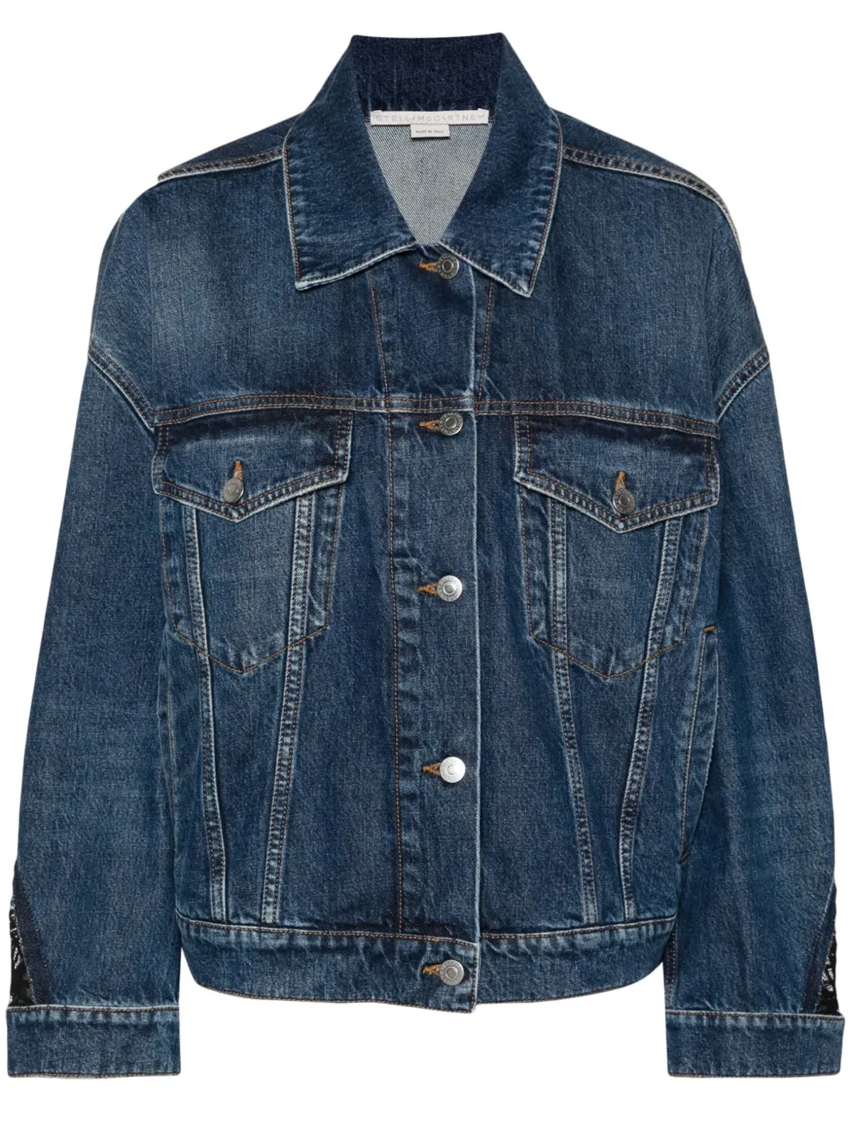 Stella McCartney レースディテールのデニムジャケット - ブルー - 画像1