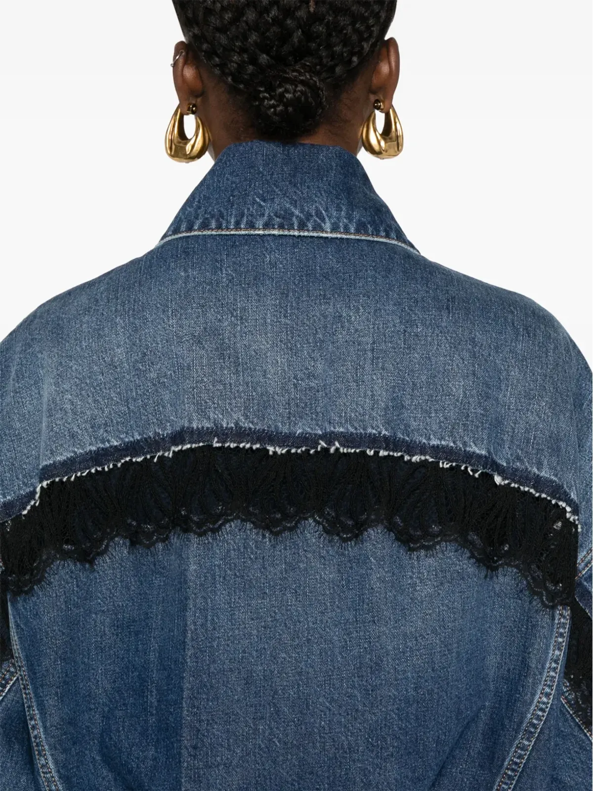 Stella McCartney レースディテールのデニムジャケット - ブルー - 画像5