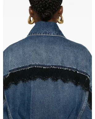 Stella McCartney レースディテールのデニムジャケット - ブルー - サムネイル5