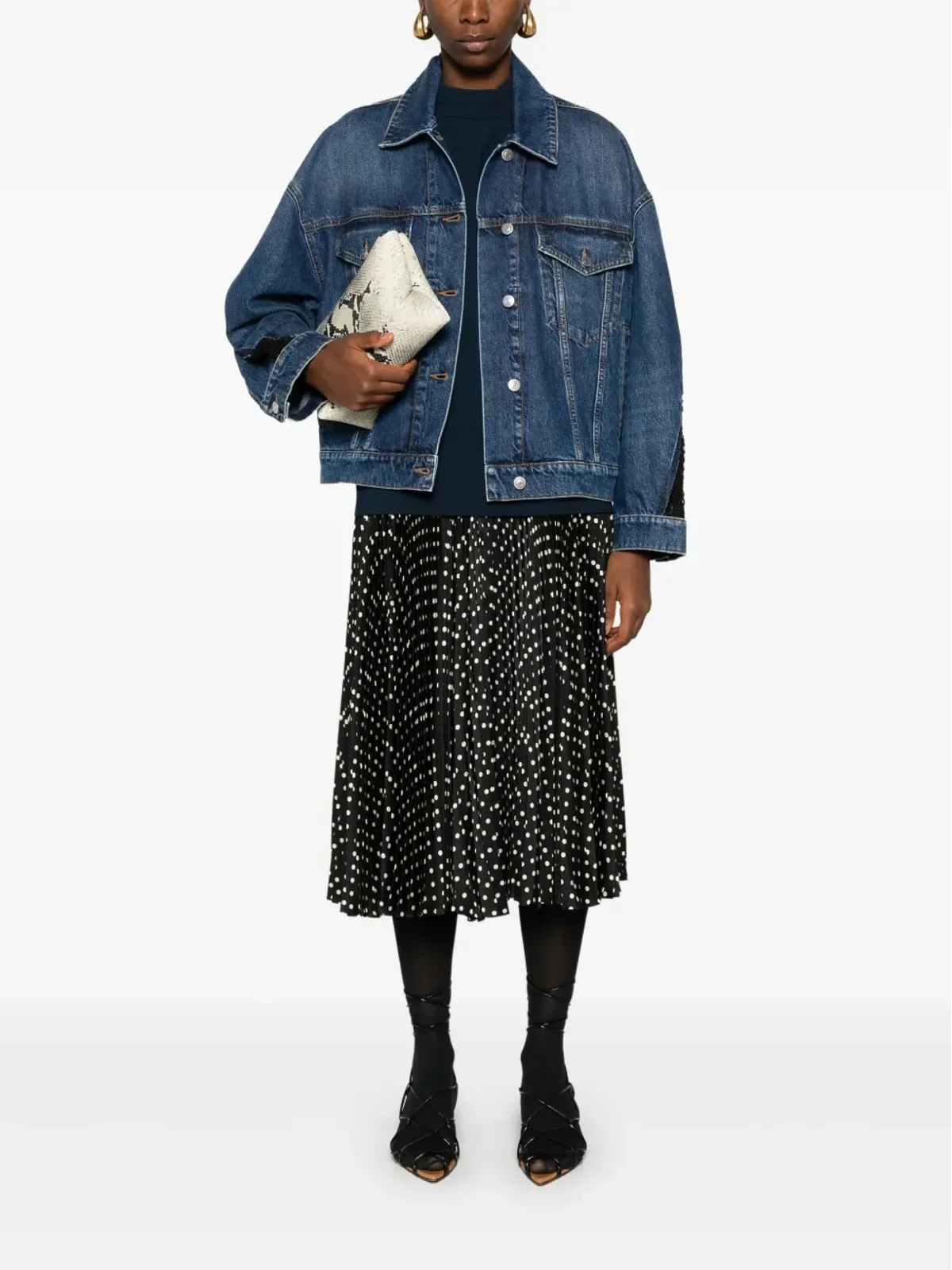 Stella McCartney レースディテールのデニムジャケット - ブルー - 画像2