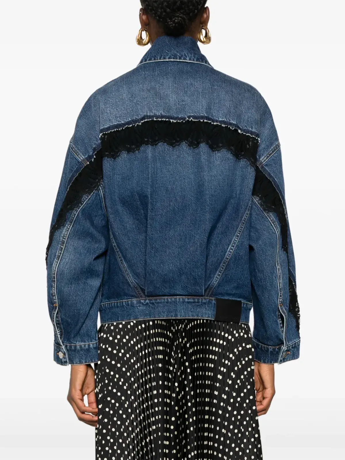 Stella McCartney レースディテールのデニムジャケット - ブルー - 画像4