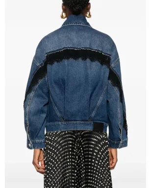 Stella McCartney レースディテールのデニムジャケット - ブルー - サムネイル4