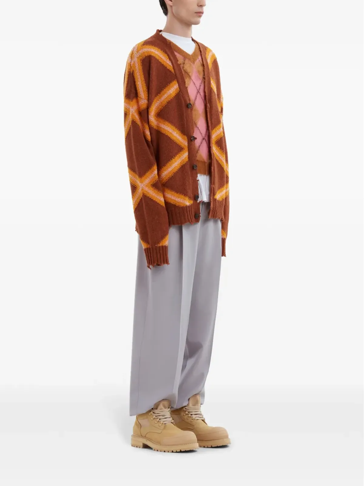 Marni シワ加工ロゴ入り半袖Tシャツ - ホワイト - 画像3