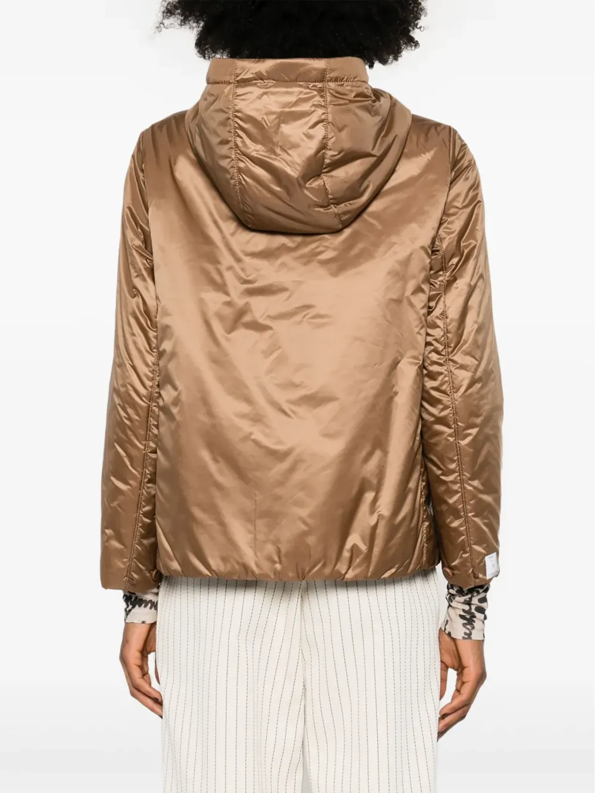 Max Mara サテン フード付きジャケット - ブラウン - 画像4
