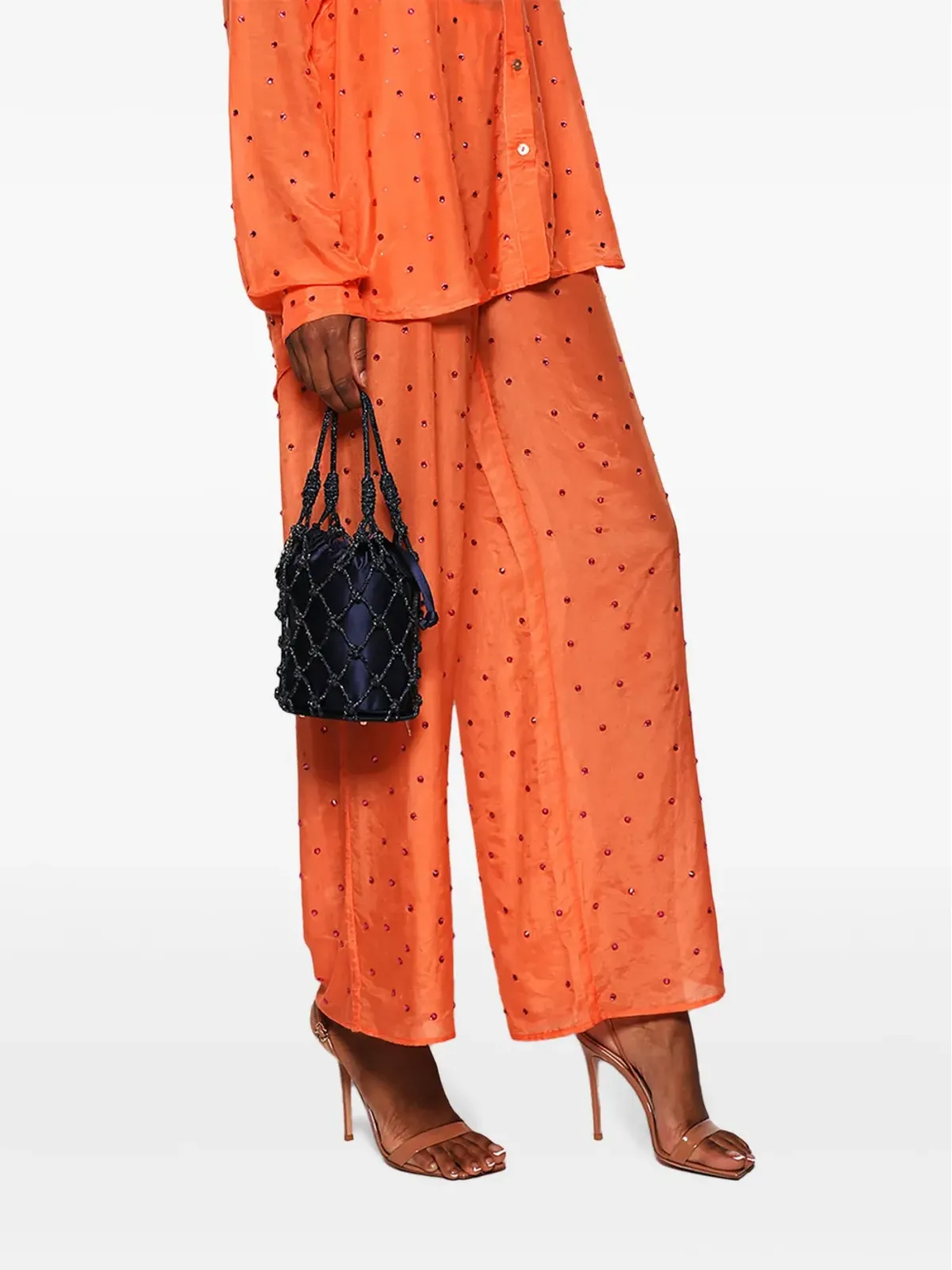 Judith Leiber スパークルクリスタル装飾 ネット トートバッグ - 画像2