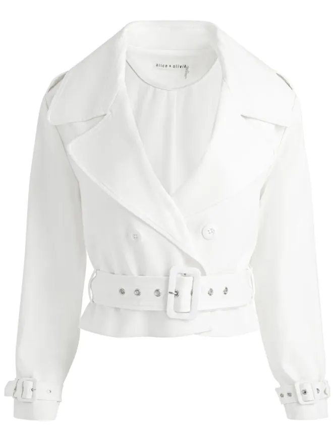 Alice + Olivia alice + olivia Keith クロップド トレンチジャケットの商品画像