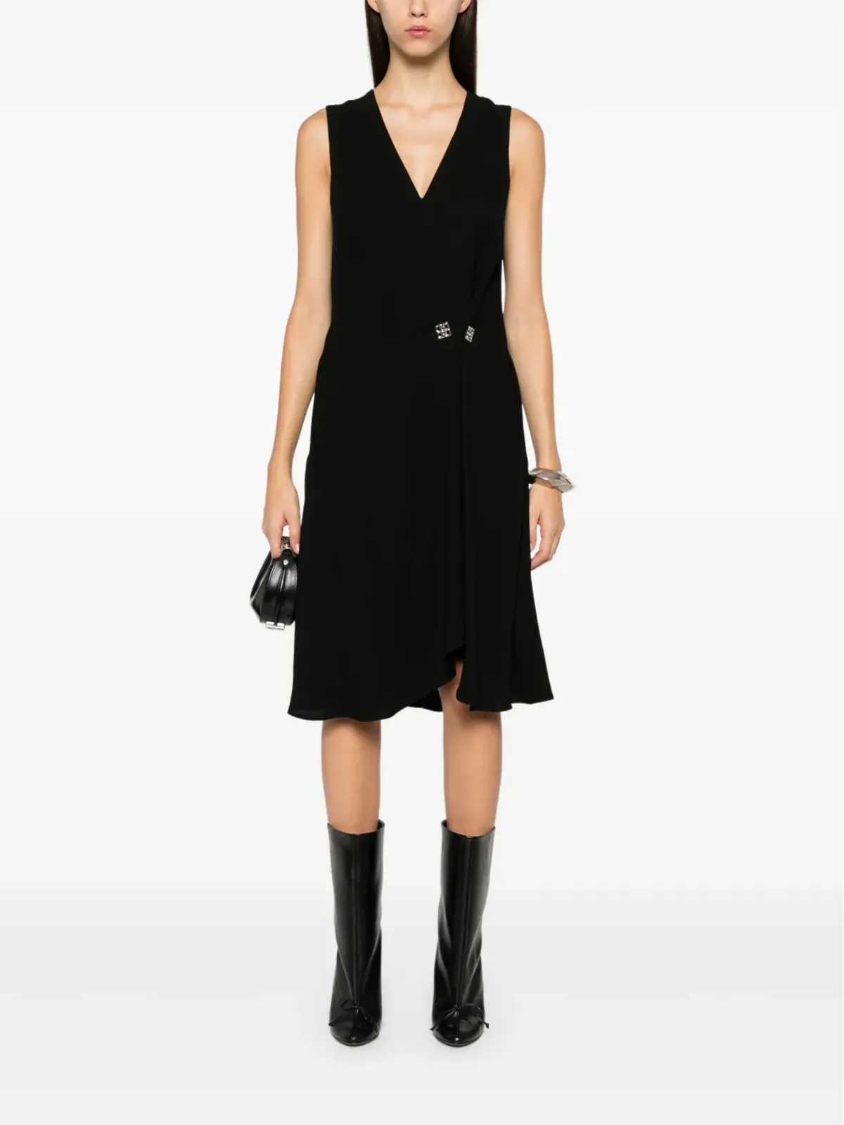 Givenchy 4Gモチーフ クレープ ミディドレス - 画像2