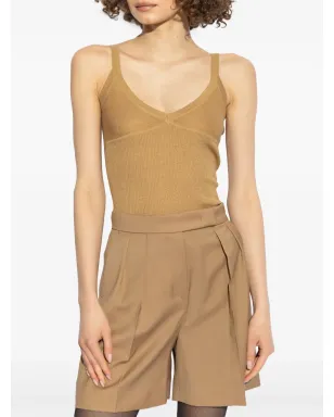 Max Mara ノースリーブ ニットトップ ブラウン - サムネイル3