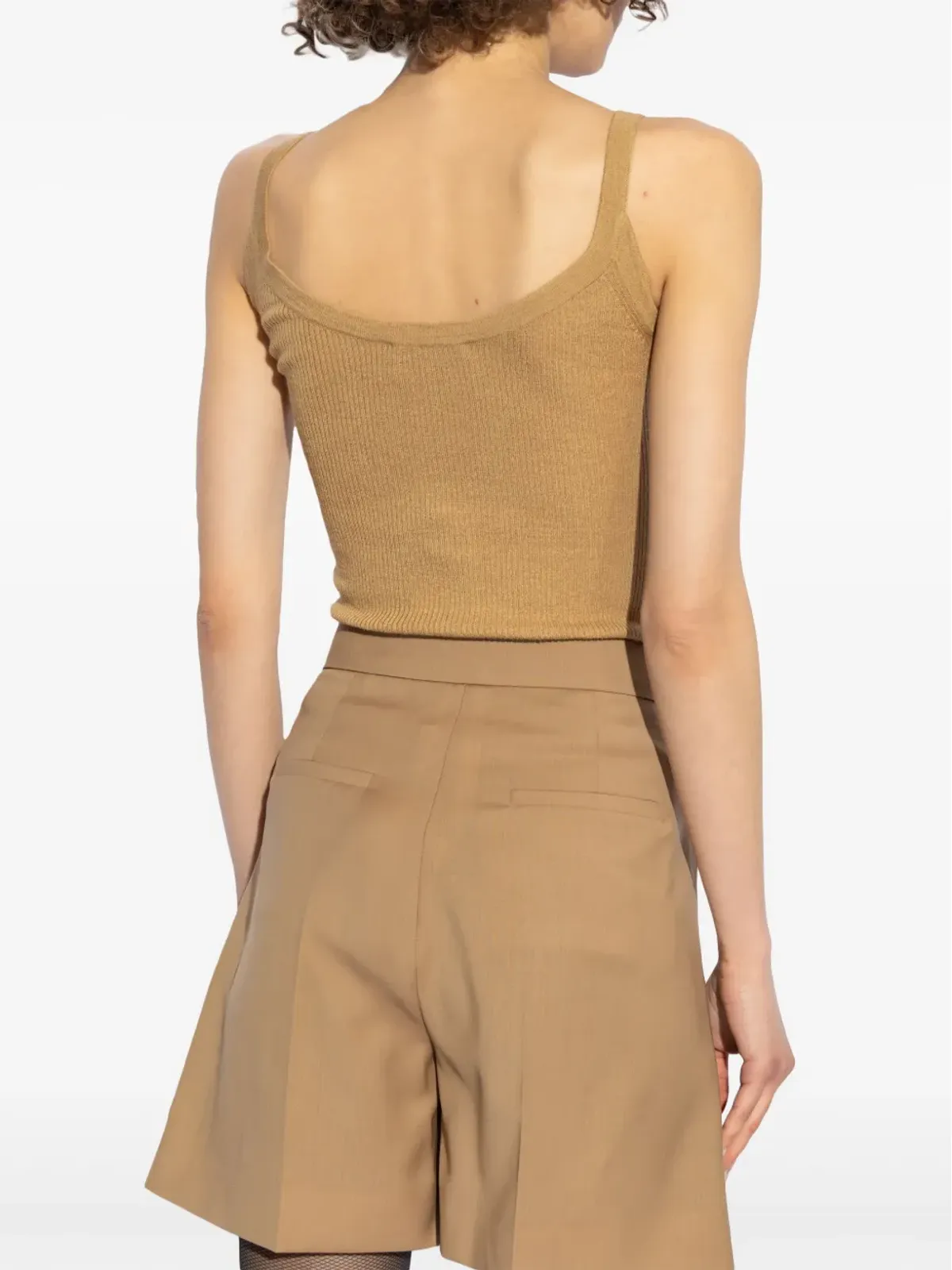 Max Mara ノースリーブ ニットトップ ブラウン - 画像4