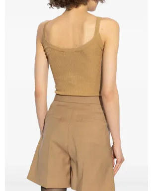 Max Mara ノースリーブ ニットトップ ブラウン - サムネイル4