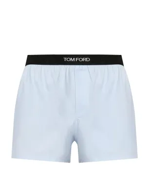 TOM FORD ロゴ入りウエストバンド コットン ボクサーショーツ - ブルー - サムネイル1