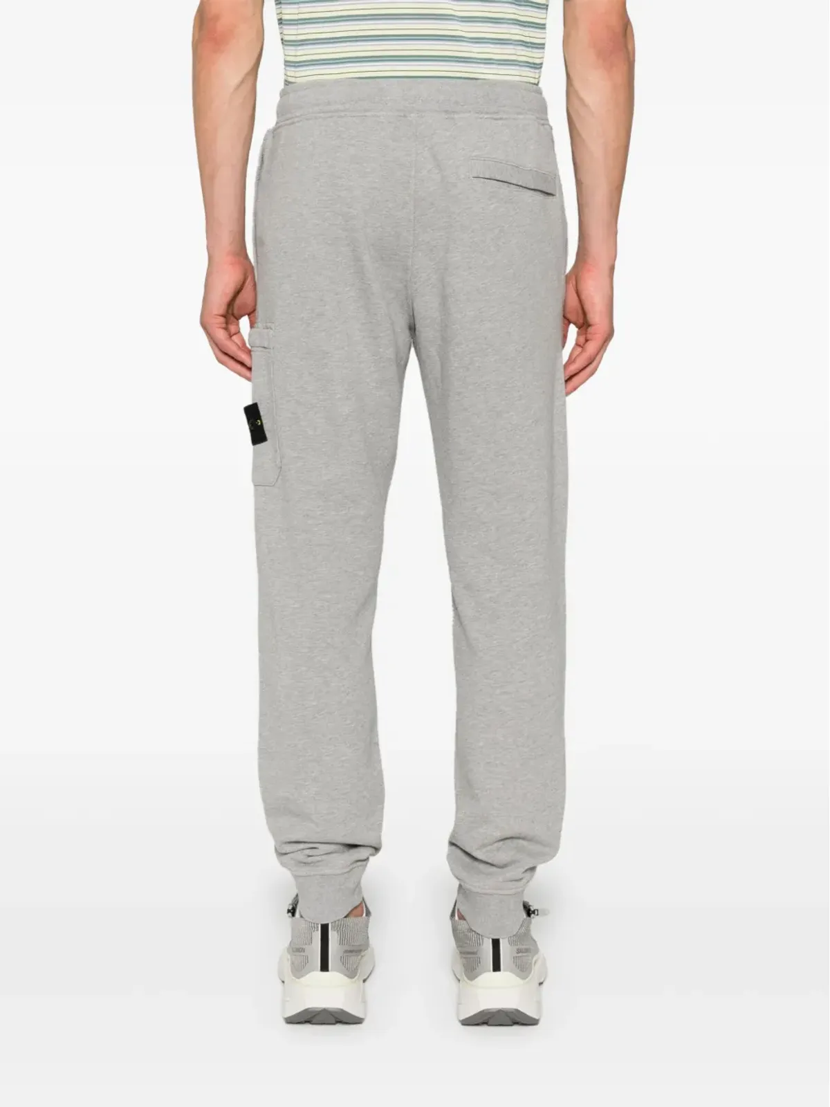 Stone Island コンパスバッジ メランジ テーパードパンツ - グレー - 画像4