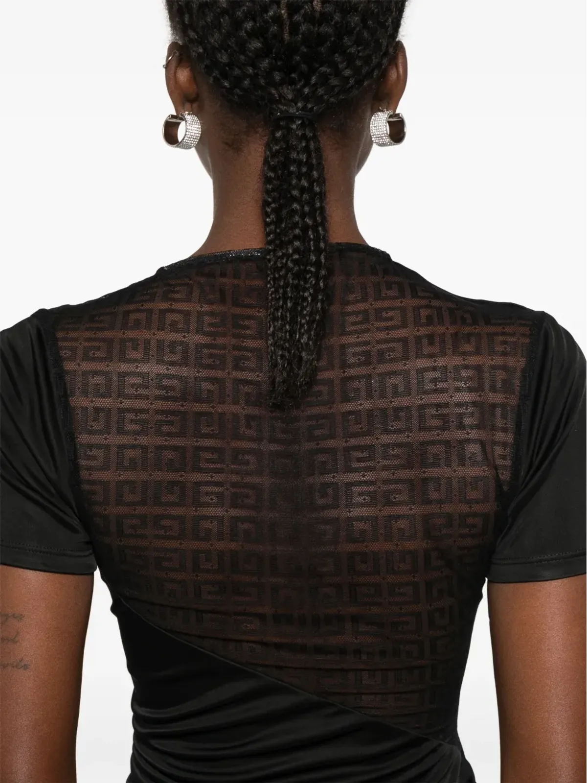 Givenchy 4Gレースのドレープトップ ブラック - 画像5