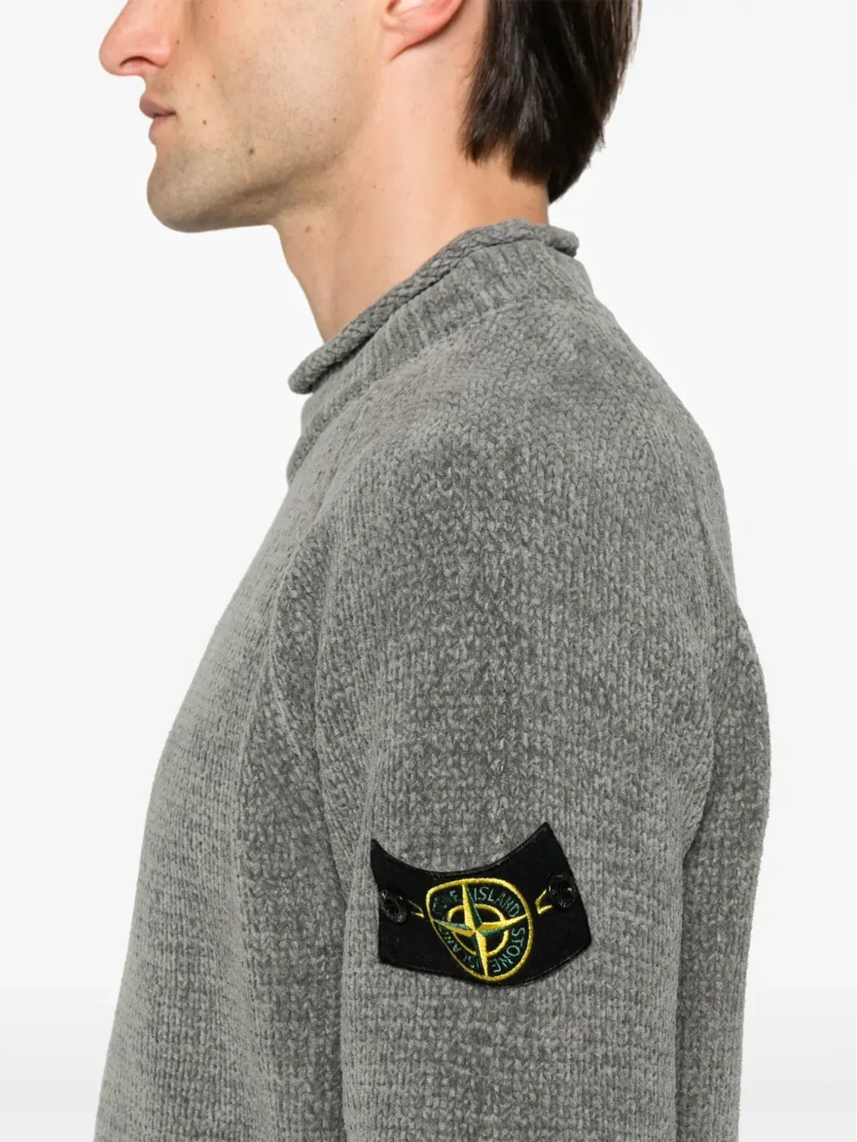 Stone Island コンパスバッジ チェニール ジャンパー - グレー - 画像5