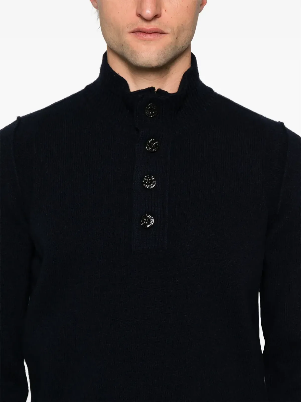 Stone Island コンパスバッジ ウール混紡ニット - ブルー - 画像5