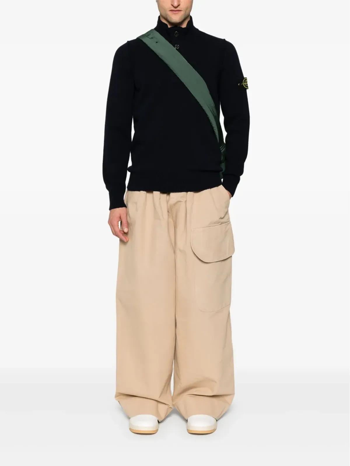 Stone Island コンパスバッジ ウール混紡ニット - ブルー - 画像2