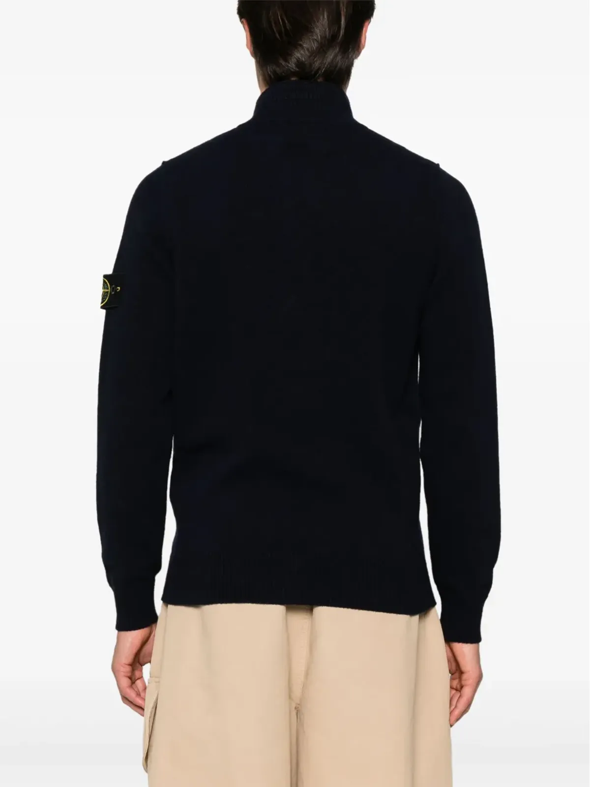 Stone Island コンパスバッジ ウール混紡ニット - ブルー - 画像4