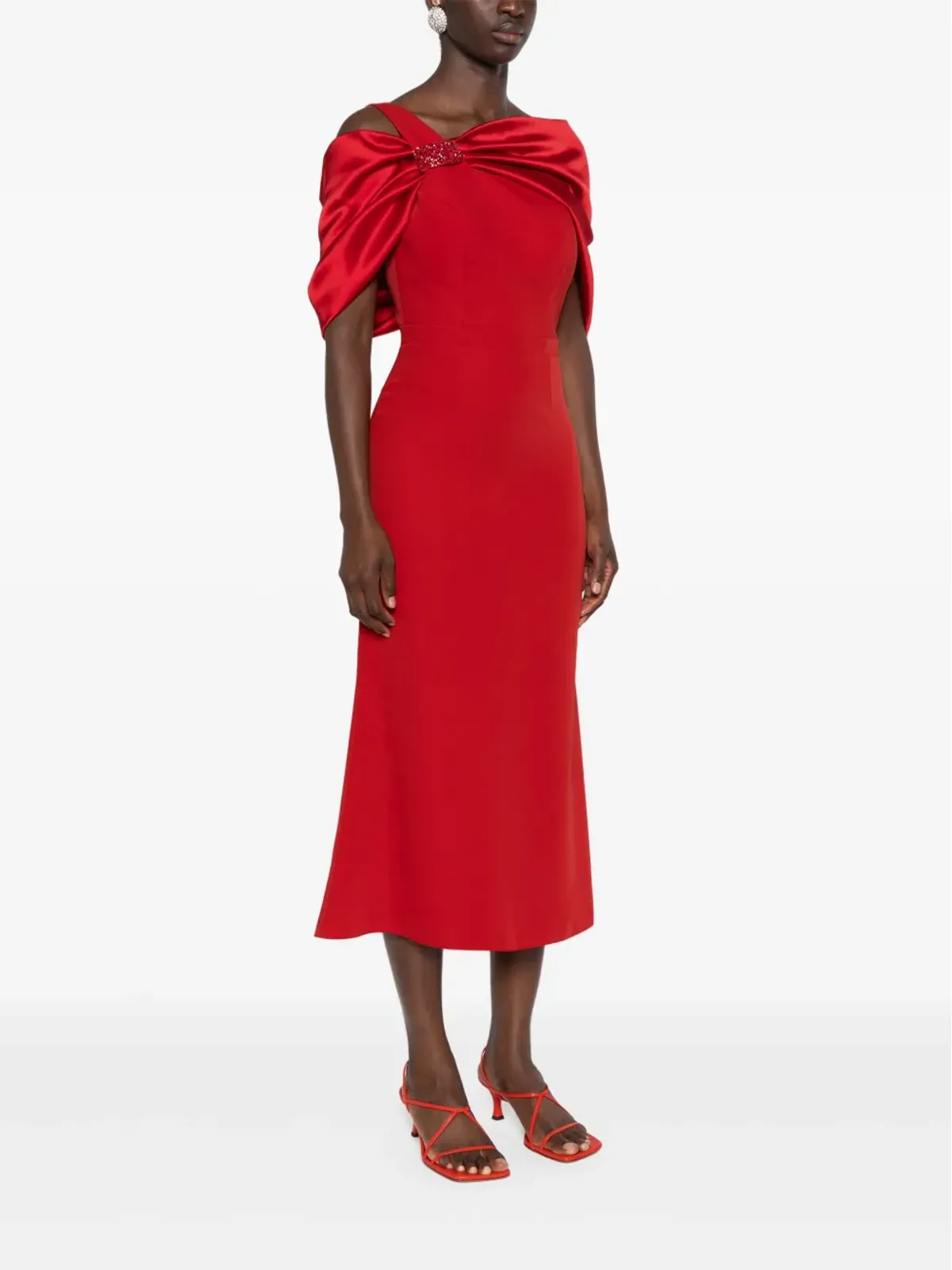 CRISTALLINI Ophelia satin midi dress - 画像3