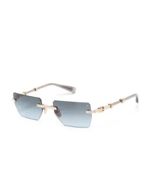 Balmain Eyewear 長方形フレームサングラス - サムネイル2