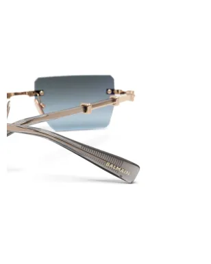 Balmain Eyewear 長方形フレームサングラス - サムネイル3
