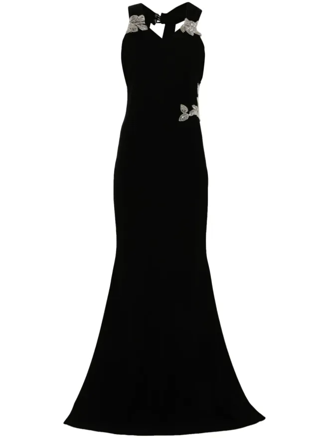 CRISTALLINI CRISTALLINI ブラックのスパンコール装飾マキシドレスの商品画像
