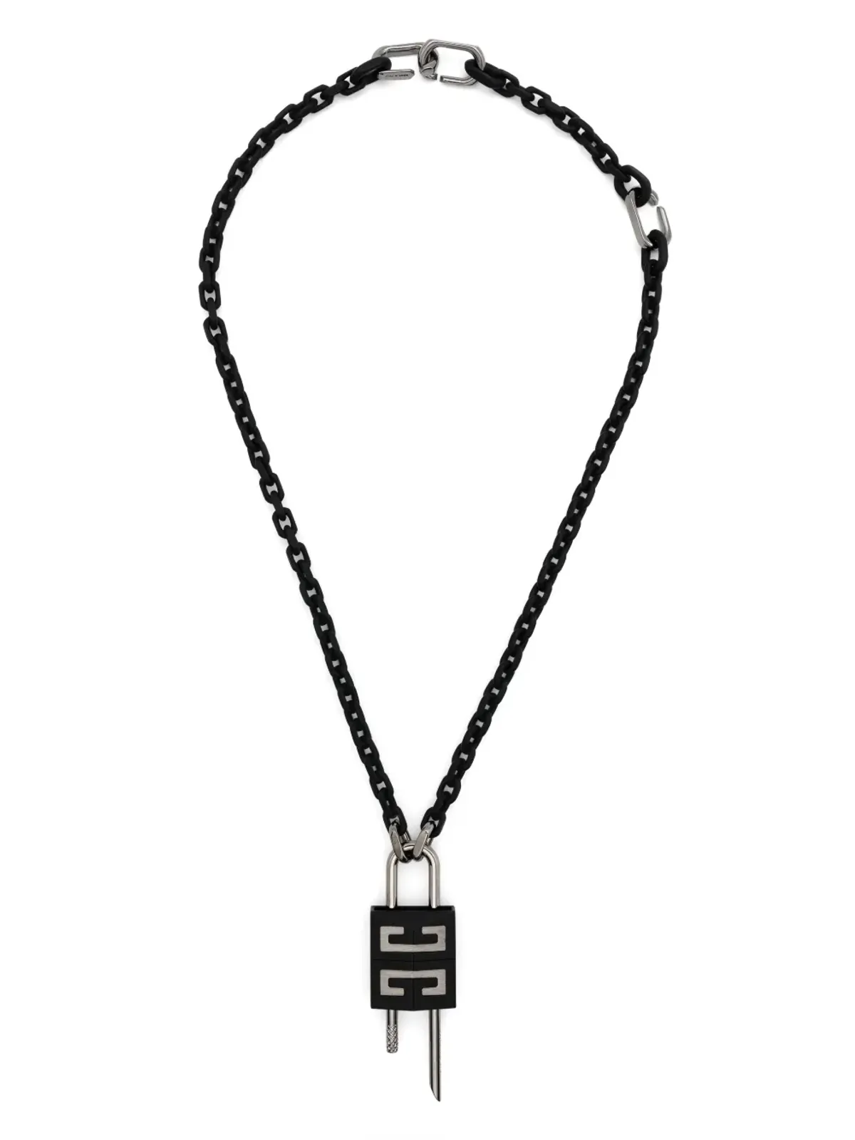 Givenchy 小さなロック ネックレス - ブラック - 画像1