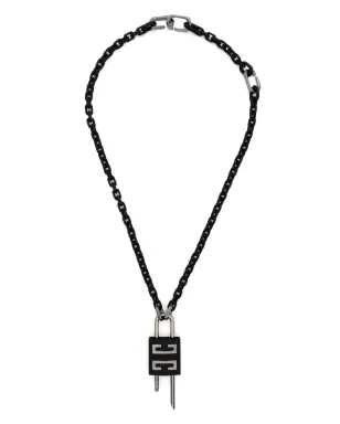 Givenchy 小さなロック ネックレス - ブラック - サムネイル1
