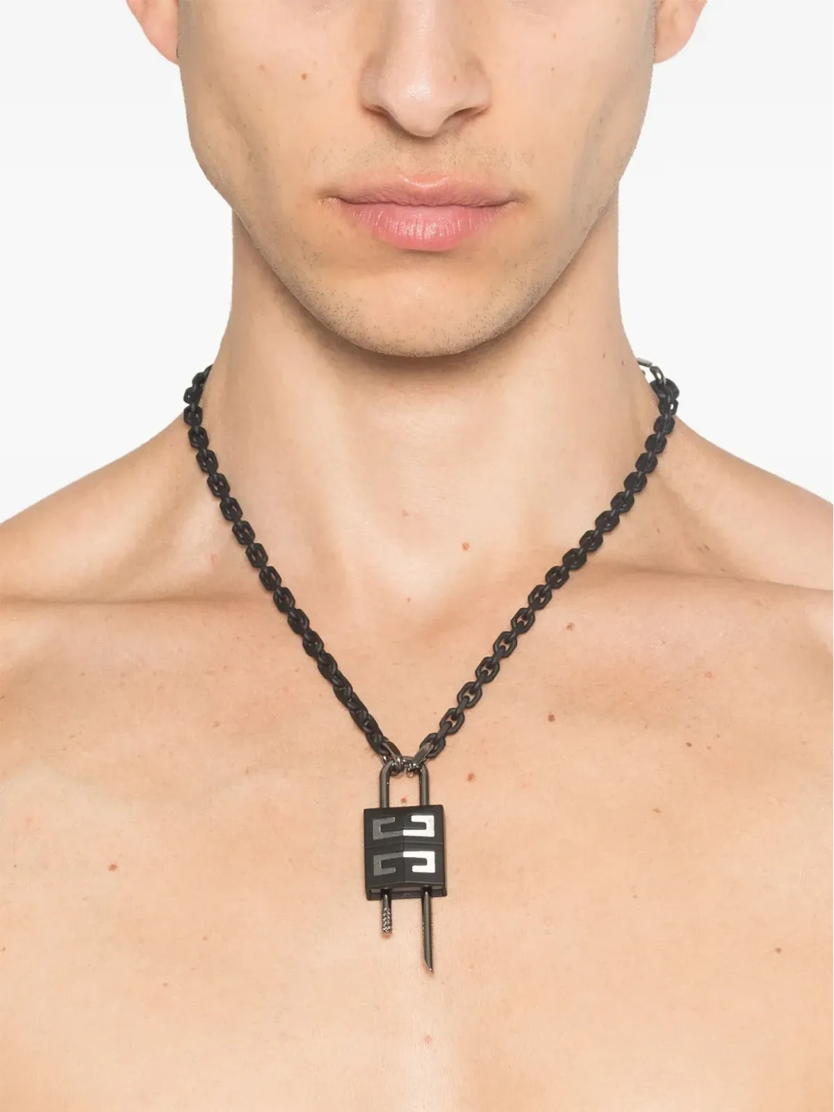 Givenchy 小さなロック ネックレス - ブラック - 画像2