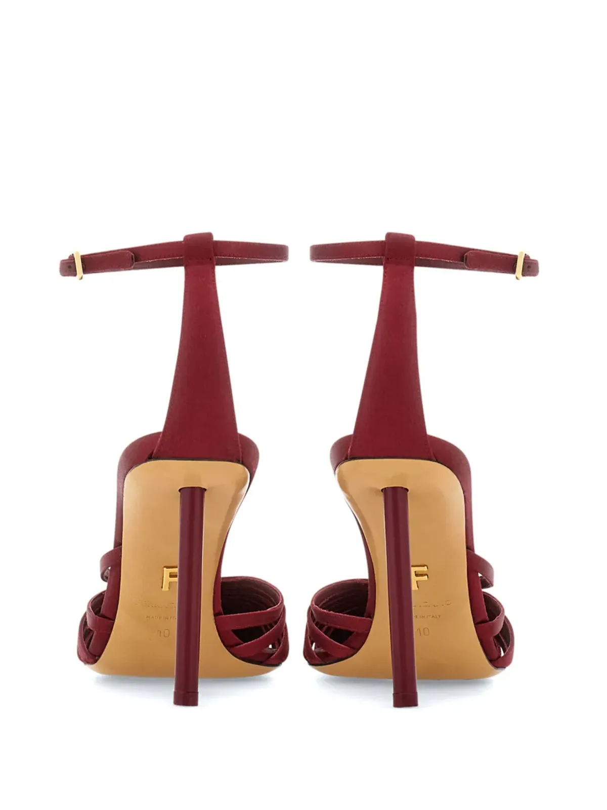 Ferragamo ストラップ付きヒールパンプス レッド - 画像3