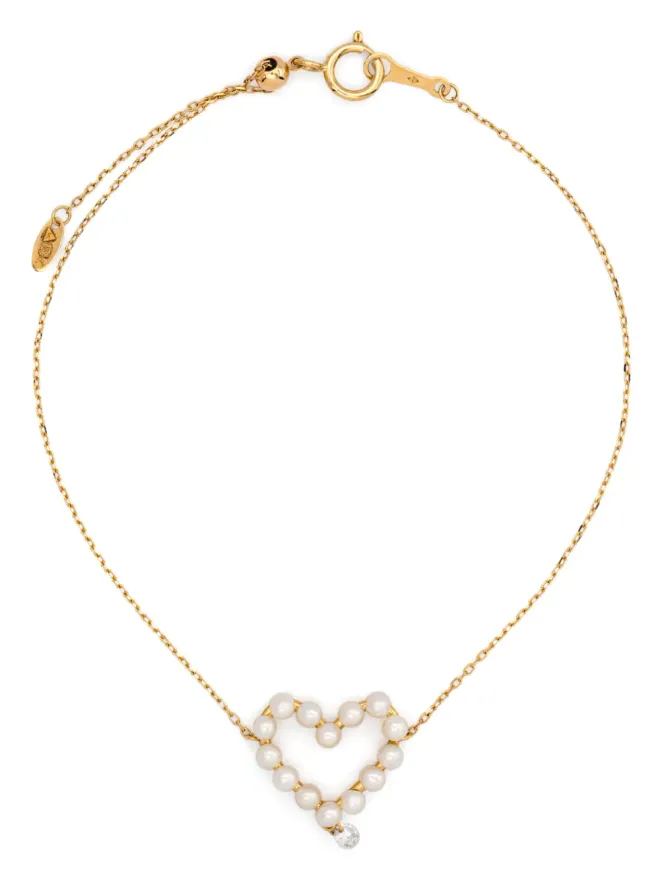 Persée Persée 18kt yellow gold Aphrodite diamond and pearl braceletの商品画像