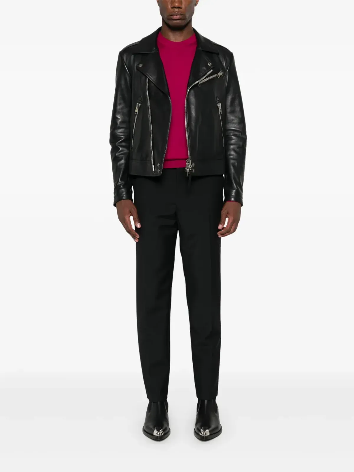 DSQUARED2 ロゴプレート付き細編みニットセーター - 画像2