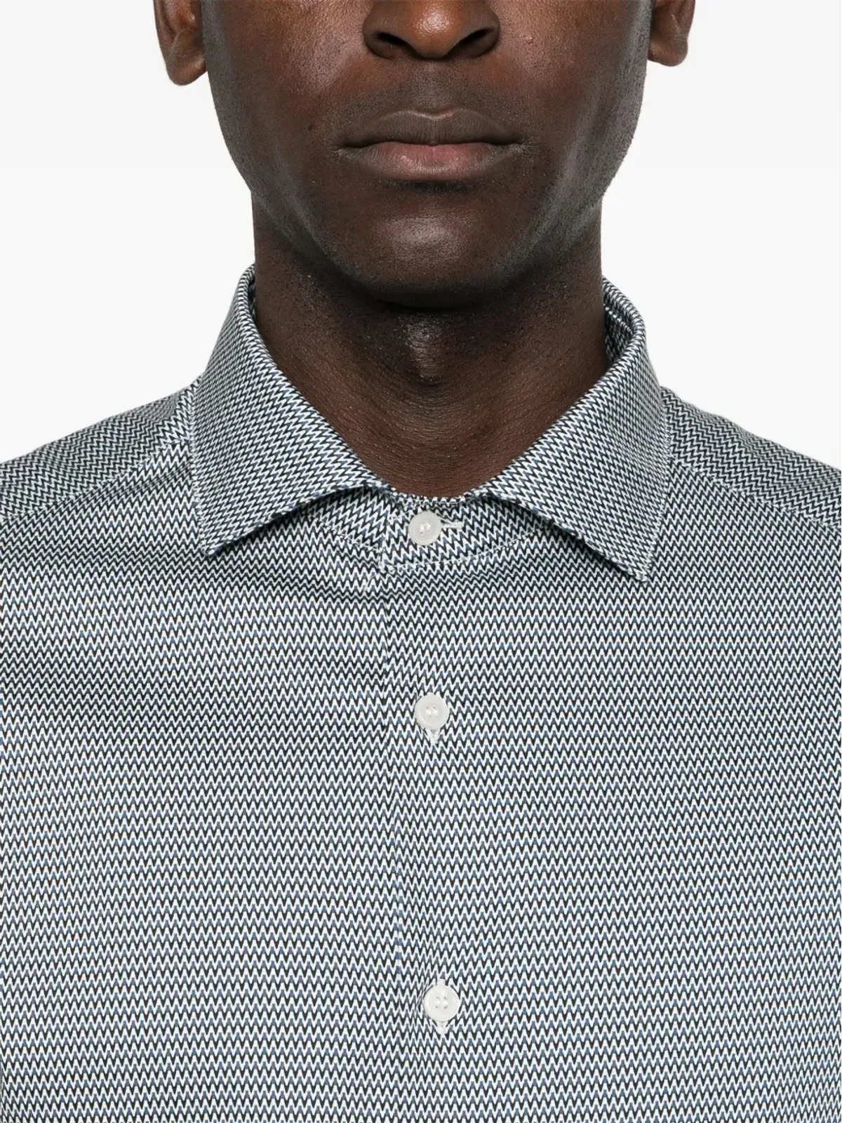 Emporio Armani 波柄プリント長袖シャツ - ブルー - 画像5