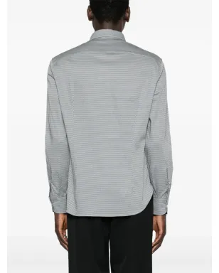 Emporio Armani 波柄プリント長袖シャツ - ブルー - サムネイル4