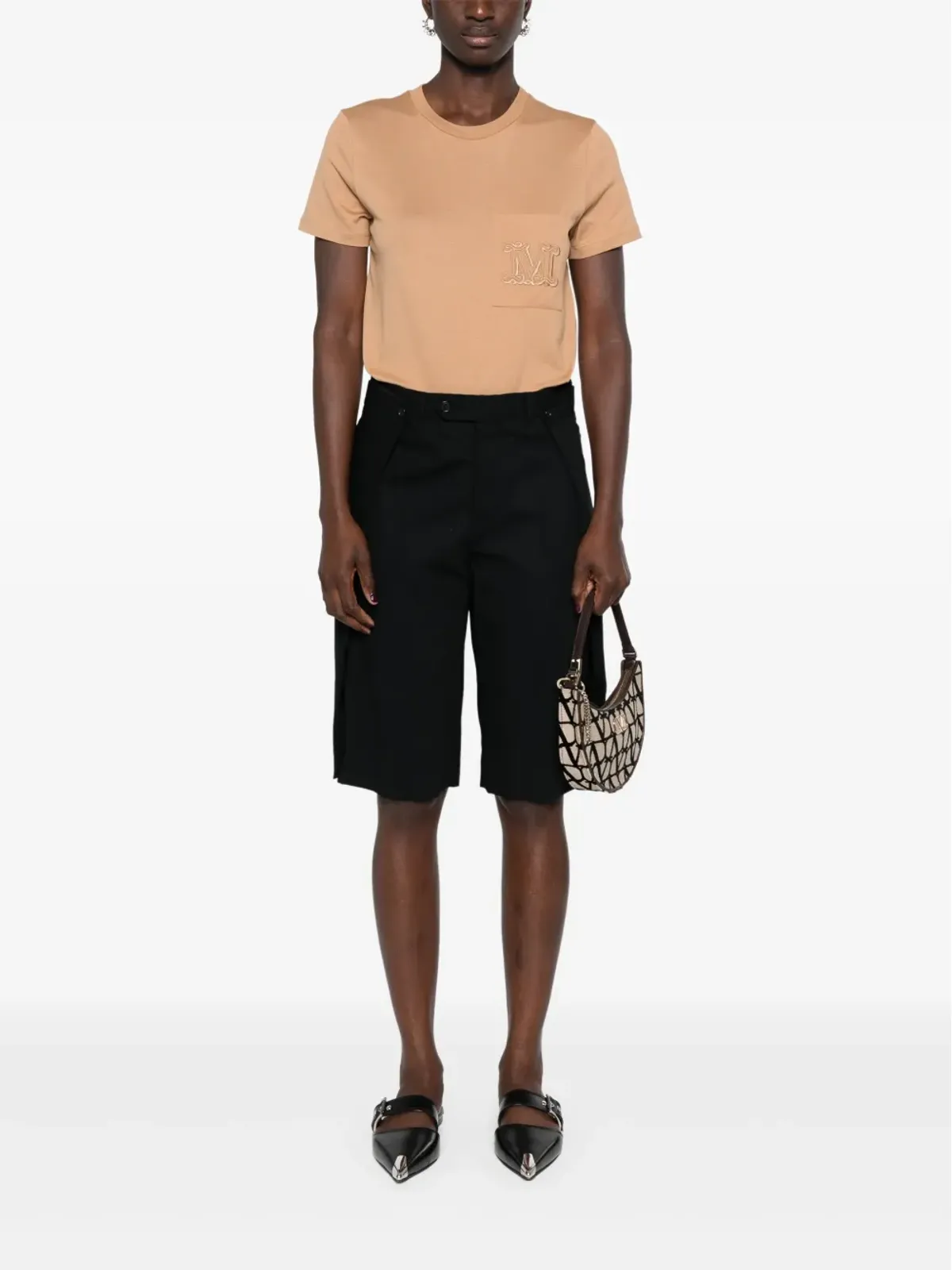 Max Mara Papaia ロゴ刺繍入り Tシャツ - 画像2
