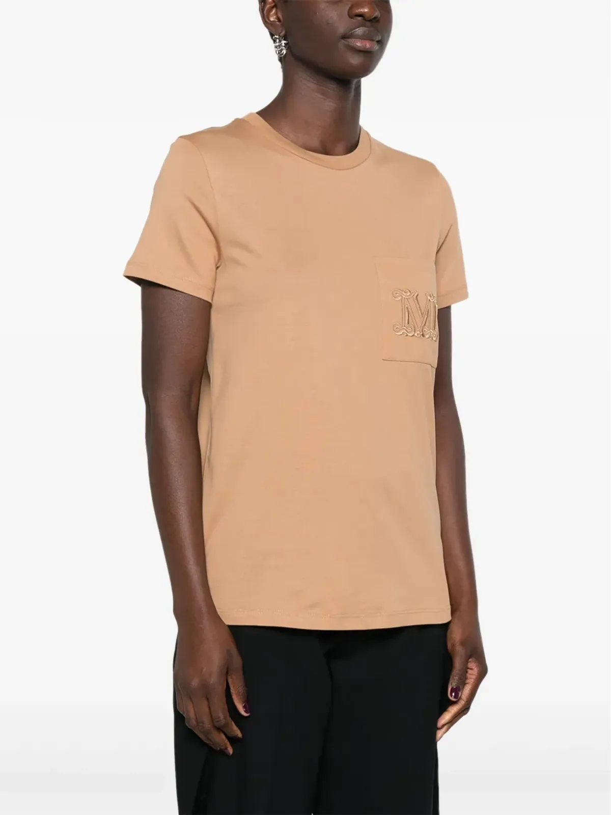 Max Mara Papaia ロゴ刺繍入り Tシャツ - 画像3