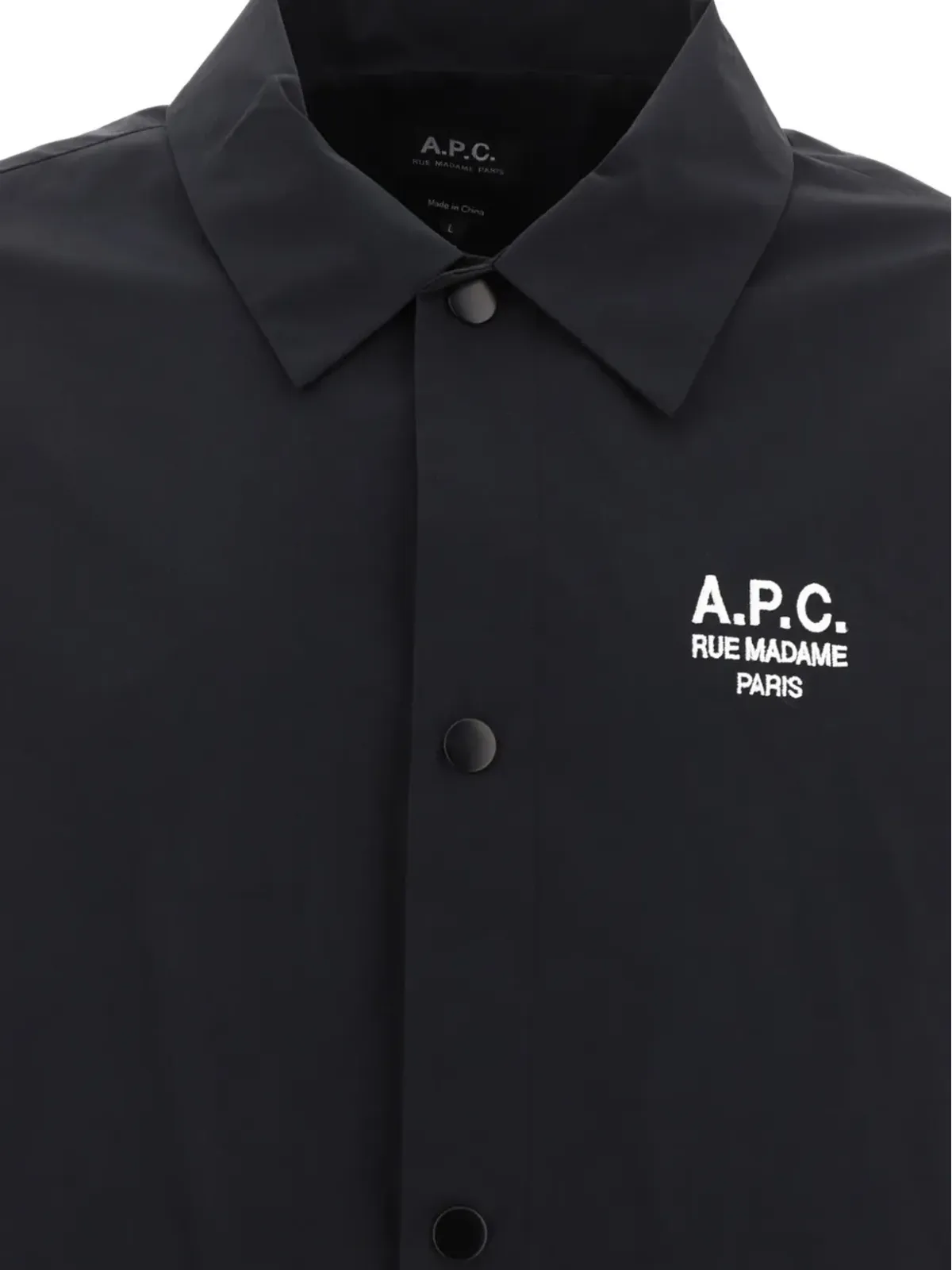 A.P.C. Regis ロゴ刺繍シャツジャケット - ブラック - 画像3